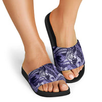 Maori Romantic Valentine Slide Sandals The Hongi Kiss Purple Galaxy DT05 - Polynesian Pride
