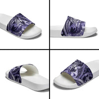 Maori Romantic Valentine Slide Sandals The Hongi Kiss Purple Galaxy DT05 - Polynesian Pride