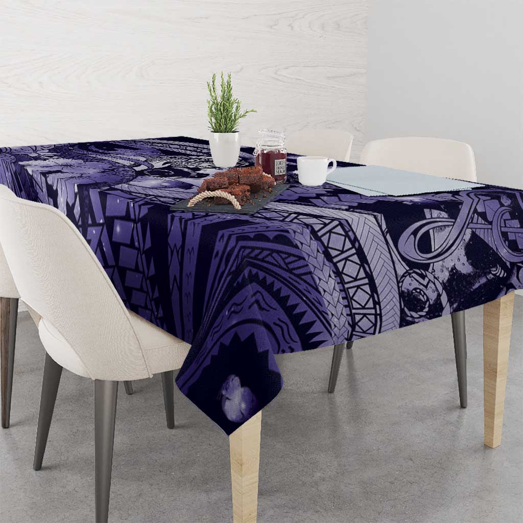Maori Romantic Valentine Tablecloth The Hongi Kiss Purple Galaxy DT05 - Polynesian Pride