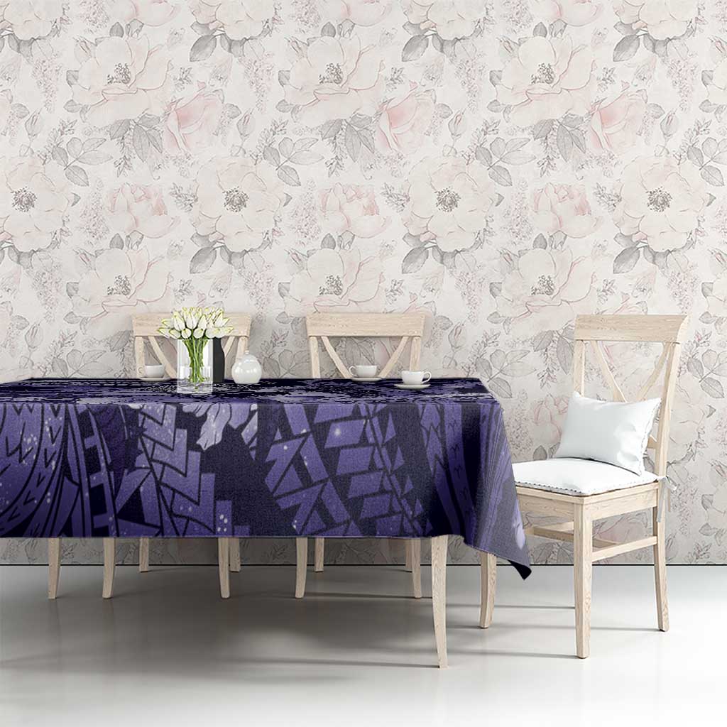 Maori Romantic Valentine Tablecloth The Hongi Kiss Purple Galaxy DT05 - Polynesian Pride