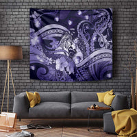 Maori Romantic Valentine Tapestry The Hongi Kiss Purple Galaxy DT05 Purple - Polynesian Pride
