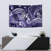 Maori Romantic Valentine Tapestry The Hongi Kiss Purple Galaxy DT05 - Polynesian Pride