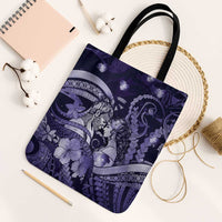 Maori Romantic Valentine Tote Bag The Hongi Kiss Purple Galaxy DT05 Black Strap One Size Purple - Polynesian Pride