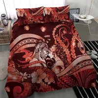 Maori Romantic Valentine Bedding Set The Hongi Kiss Red Galaxy DT05 - Polynesian Pride