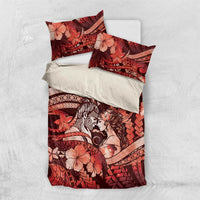 Maori Romantic Valentine Bedding Set The Hongi Kiss Red Galaxy DT05 US Twin 172cm x 218cm Red - Polynesian Pride