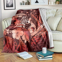 Maori Romantic Valentine Blanket The Hongi Kiss Red Galaxy DT05 Red - Polynesian Pride