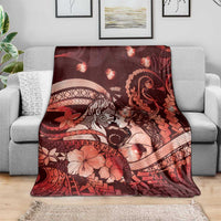 Maori Romantic Valentine Blanket The Hongi Kiss Red Galaxy DT05 - Polynesian Pride