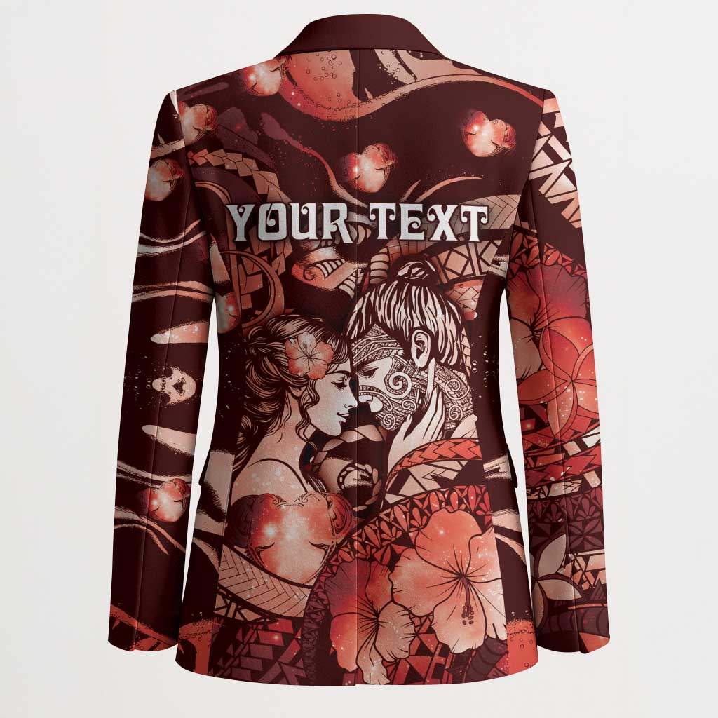Personalised Maori Romantic Valentine Blazer The Hongi Kiss Red Galaxy DT05 - Polynesian Pride