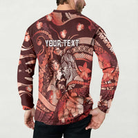 Personalised Maori Romantic Valentine Button Sweatshirt The Hongi Kiss Red Galaxy DT05 - Polynesian Pride