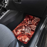 Personalised Maori Romantic Valentine Car Mats The Hongi Kiss Red Galaxy DT05 - Polynesian Pride