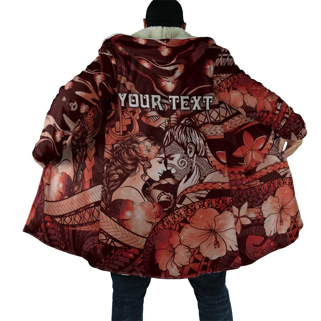 Personalised Maori Romantic Valentine Cloak The Hongi Kiss Red Galaxy DT05 - Polynesian Pride