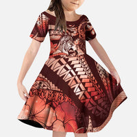 Personalised Maori Romantic Valentine Family Matching Off Shoulder Maxi Dress and Hawaiian Shirt The Hongi Kiss Red Galaxy