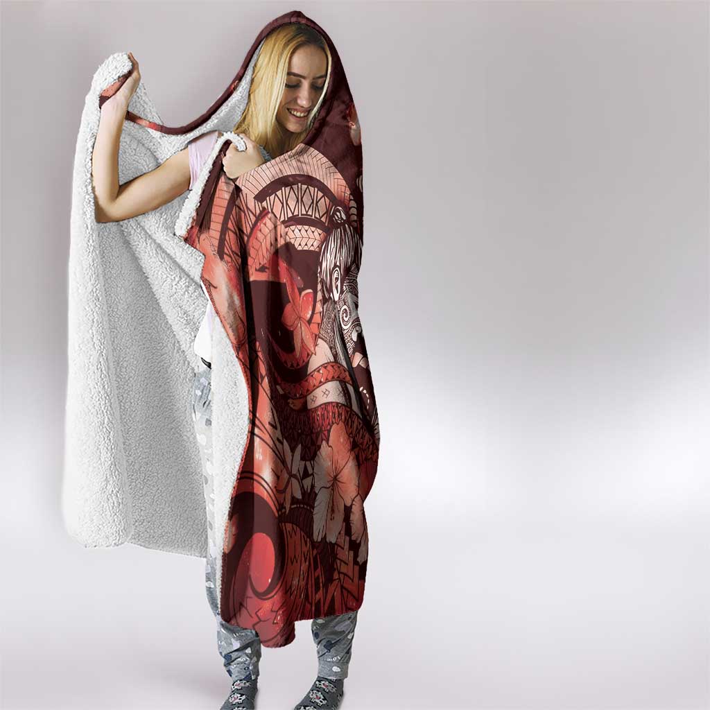 Maori Romantic Valentine Hooded Blanket The Hongi Kiss Red Galaxy DT05 - Polynesian Pride