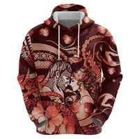 Personalised Maori Romantic Valentine Hoodie The Hongi Kiss Red Galaxy DT05 - Polynesian Pride