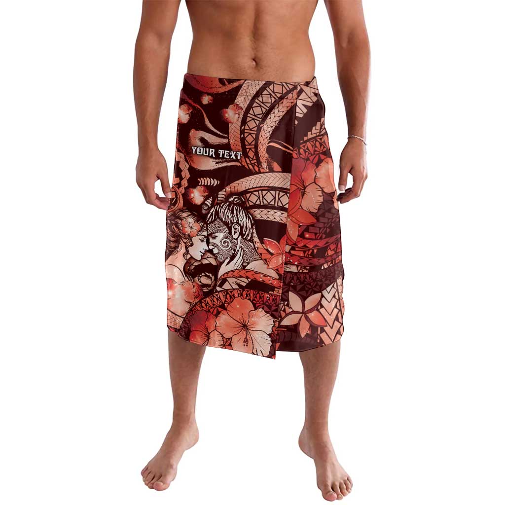 Personalised Maori Romantic Valentine Lavalava The Hongi Kiss Red Galaxy DT05 Red - Polynesian Pride