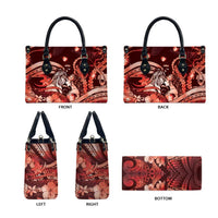 Maori Romantic Valentine Leather Bag The Hongi Kiss Red Galaxy DT05 - Polynesian Pride