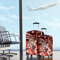 Maori Romantic Valentine Luggage Cover The Hongi Kiss Red Galaxy DT05 - Polynesian Pride