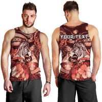 Personalised Maori Romantic Valentine Men Tank Top The Hongi Kiss Red Galaxy DT05 - Polynesian Pride