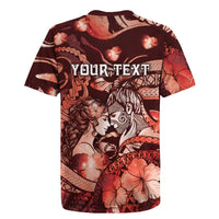 Personalised Maori Romantic Valentine Rugby Jersey The Hongi Kiss Red Galaxy DT05 - Polynesian Pride