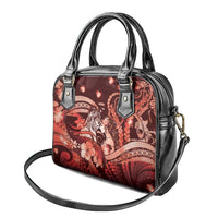 Maori Romantic Valentine Shoulder Handbag The Hongi Kiss Red Galaxy DT05 - Polynesian Pride