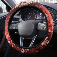 Maori Romantic Valentine Steering Wheel Cover The Hongi Kiss Red Galaxy DT05 - Polynesian Pride