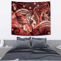 Maori Romantic Valentine Tapestry The Hongi Kiss Red Galaxy