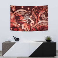 Maori Romantic Valentine Tapestry The Hongi Kiss Red Galaxy