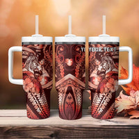 Personalised Maori Romantic Valentine Tumbler With Handle The Hongi Kiss Red Galaxy DT05 - Polynesian Pride