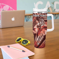 Personalised Maori Romantic Valentine Tumbler With Handle The Hongi Kiss Red Galaxy DT05 - Polynesian Pride