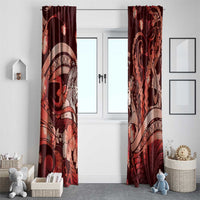 Maori Romantic Valentine Window Curtain The Hongi Kiss Red Galaxy DT05 - Polynesian Pride