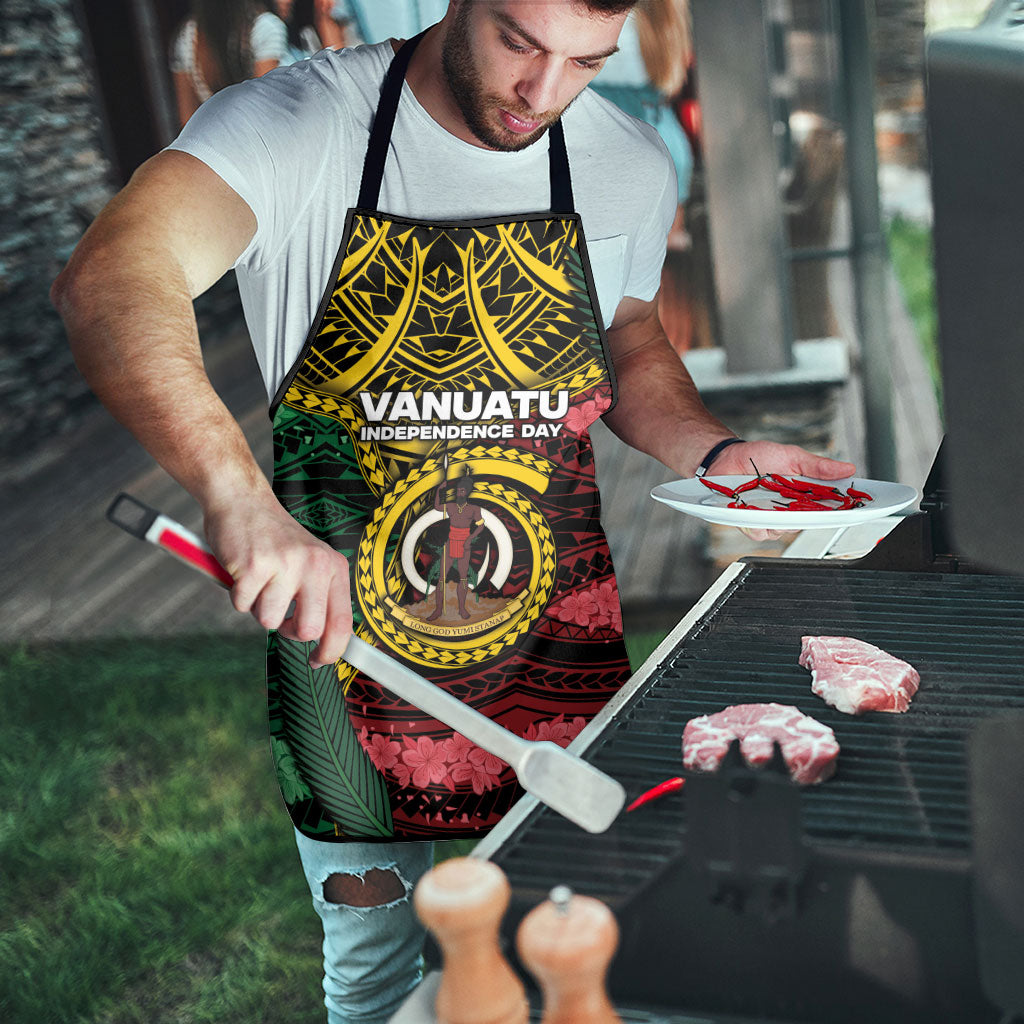 Vanuatu Independence Day Apron Boar Tusk Warrior Tribal Floral Patterns