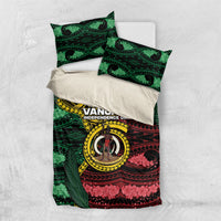 Vanuatu Independence Day Bedding Set Boar Tusk Warrior Tribal Floral Patterns