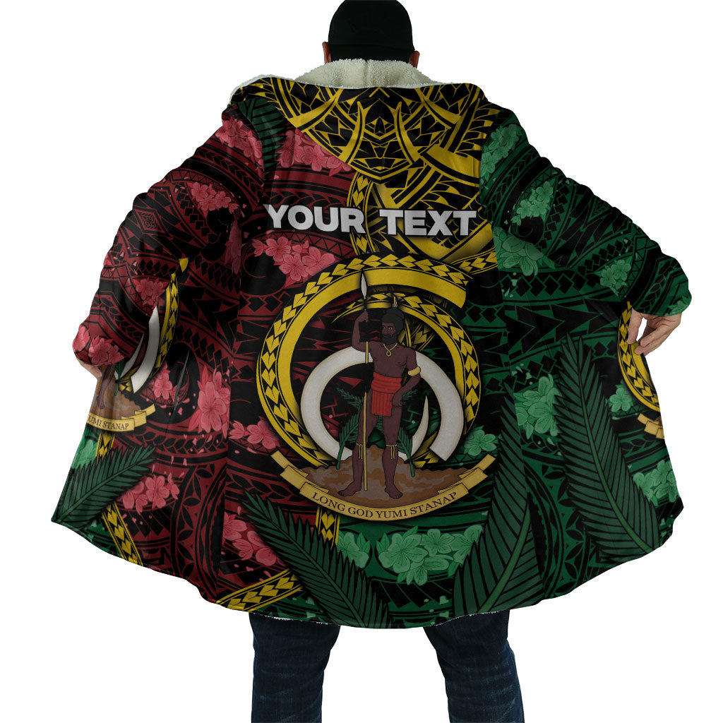 Personalised Vanuatu Independence Day Cloak Boar Tusk Warrior Tribal Floral Patterns