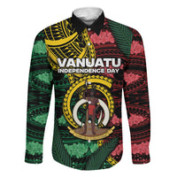 Personalised Vanuatu Independence Day Family Matching Off The Shoulder Long Sleeve Dress and Hawaiian Shirt Boar Tusk Warrior Tribal Floral Patterns