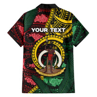Personalised Vanuatu Independence Day Family Matching Puletasi and Hawaiian Shirt Boar Tusk Warrior Tribal Floral Patterns