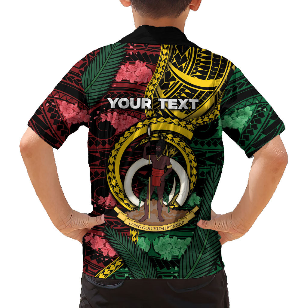 Personalised Vanuatu Independence Day Family Matching Tank Maxi Dress and Hawaiian Shirt Boar Tusk Warrior Tribal Floral Patterns