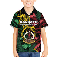 Personalised Vanuatu Independence Day Family Matching Tank Maxi Dress and Hawaiian Shirt Boar Tusk Warrior Tribal Floral Patterns