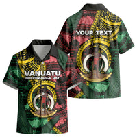 Personalised Vanuatu Independence Day Kid Hawaiian Shirt Boar Tusk Warrior Tribal Floral Patterns DT05 - Polynesian Pride