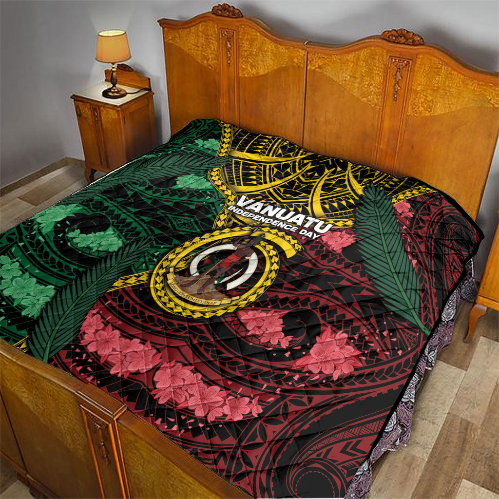 Vanuatu Independence Day Quilt Boar Tusk Warrior Tribal Floral Patterns