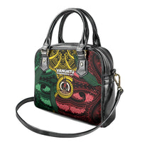 Vanuatu Independence Day Shoulder Handbag Boar Tusk Warrior Tribal Floral Patterns