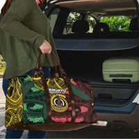 Vanuatu Independence Day Travel Bag Boar Tusk Warrior Tribal Floral Patterns