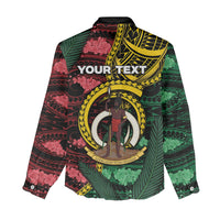 Personalised Vanuatu Independence Day Women Casual Shirt Boar Tusk Warrior Tribal Floral Patterns