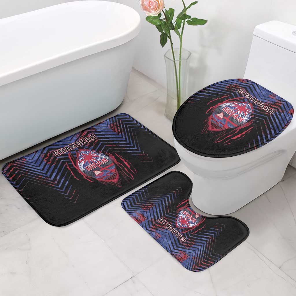 Guam Bathroom Set Chamorro Seal Tribal Scratch Design - Polynesian Pride