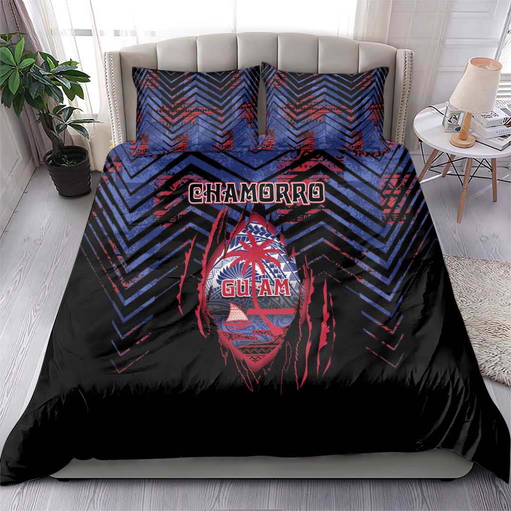 Guam Bedding Set Chamorro Seal Tribal Scratch Design - Polynesian Pride
