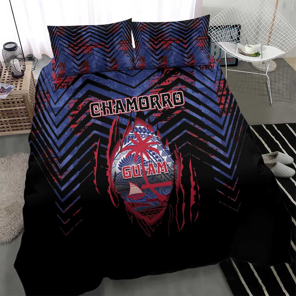 Guam Bedding Set Chamorro Seal Tribal Scratch Design - Polynesian Pride