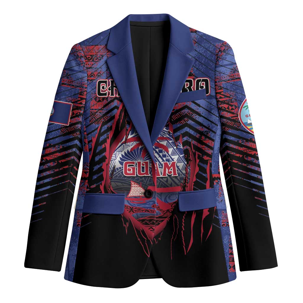 Personalised Guam Blazer Chamorro Seal Tribal Scratch Design - Polynesian Pride