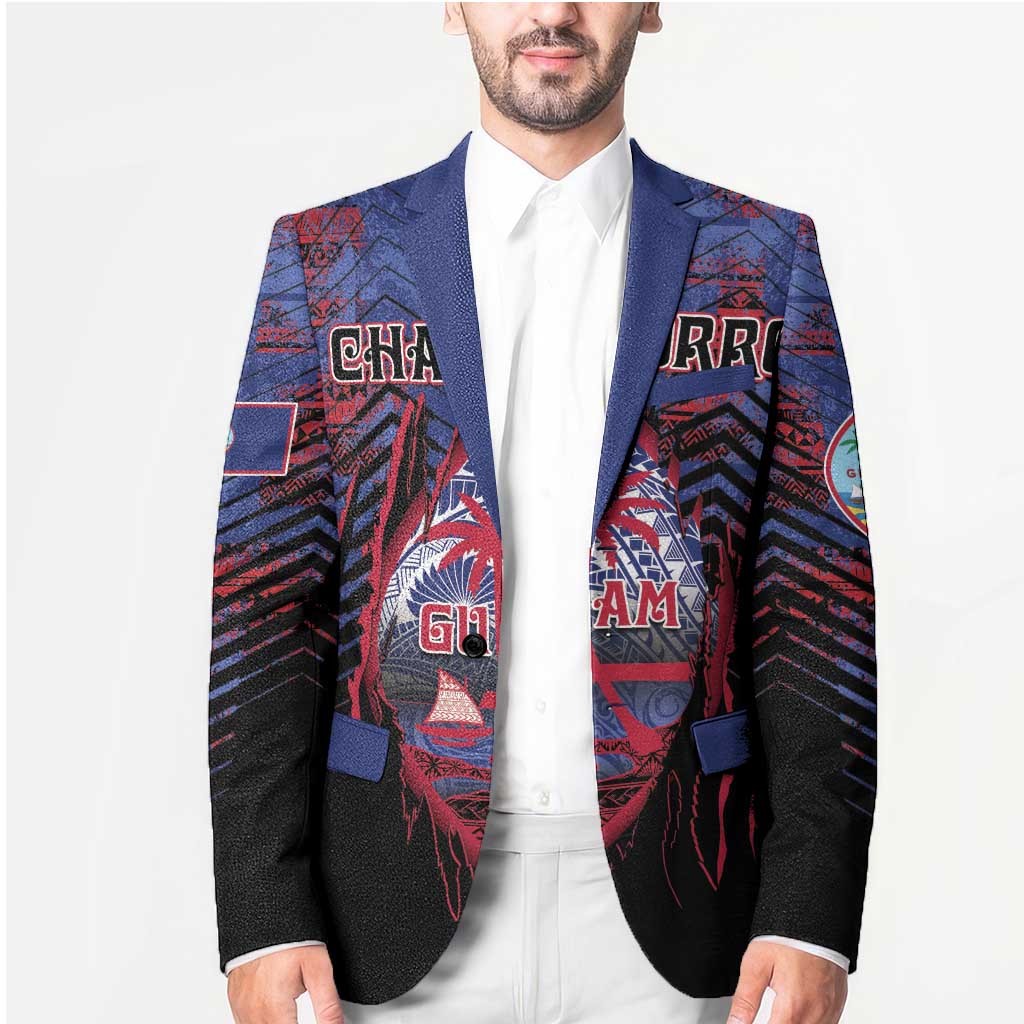 Personalised Guam Blazer Chamorro Seal Tribal Scratch Design - Polynesian Pride