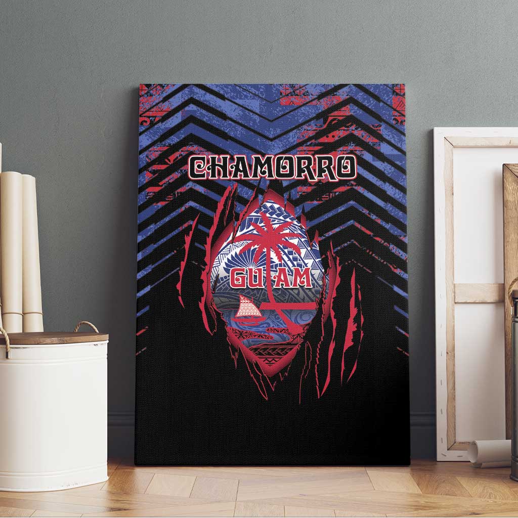 Guam Canvas Wall Art Chamorro Seal Tribal Scratch Design - Polynesian Pride