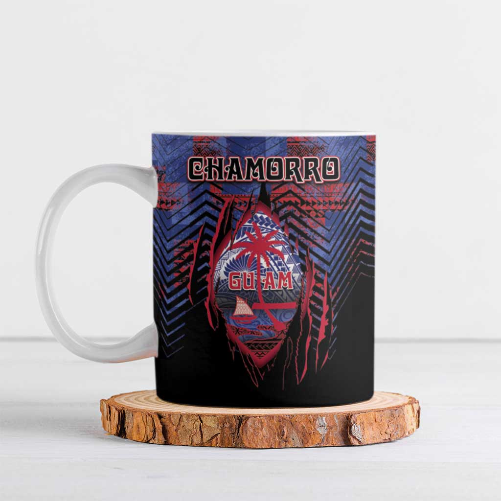 Personalised Guam Ceramic Mug Chamorro Seal Tribal Scratch Design - Polynesian Pride