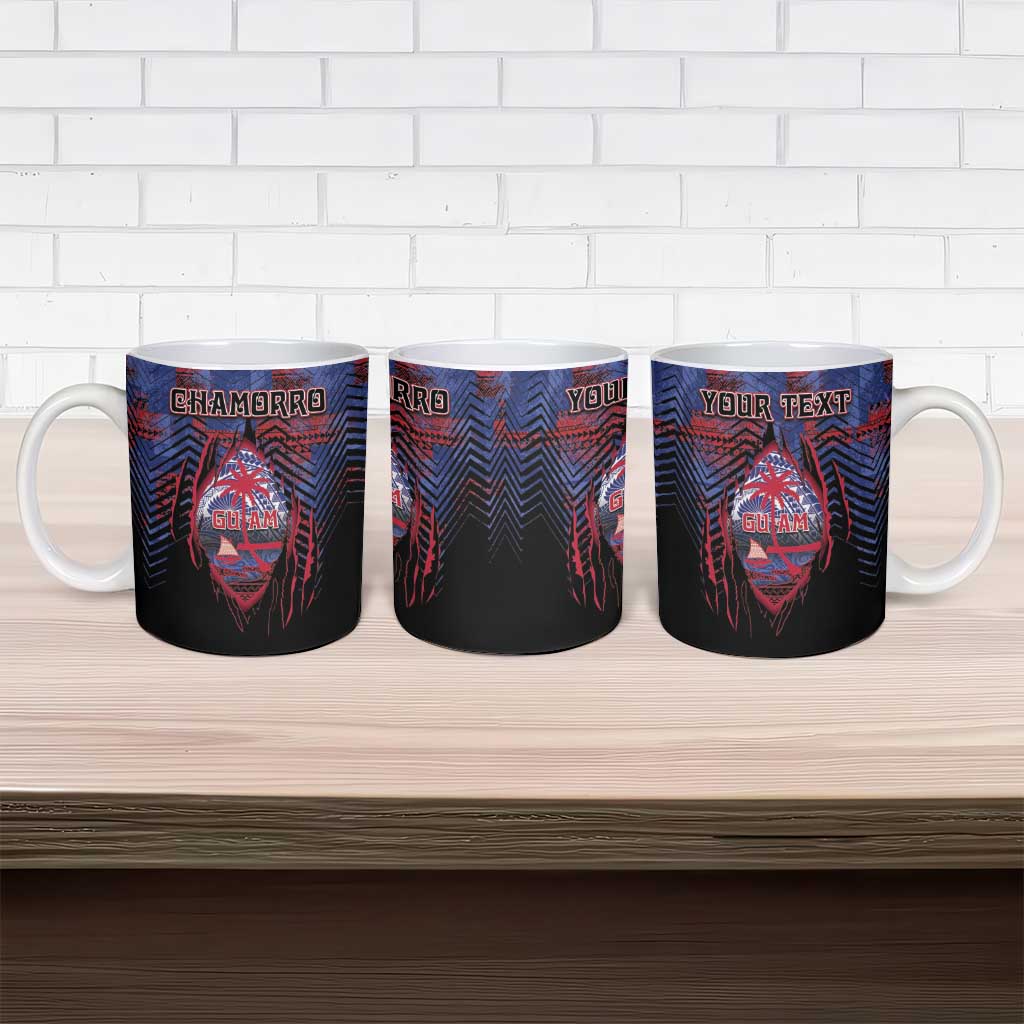Personalised Guam Ceramic Mug Chamorro Seal Tribal Scratch Design - Polynesian Pride